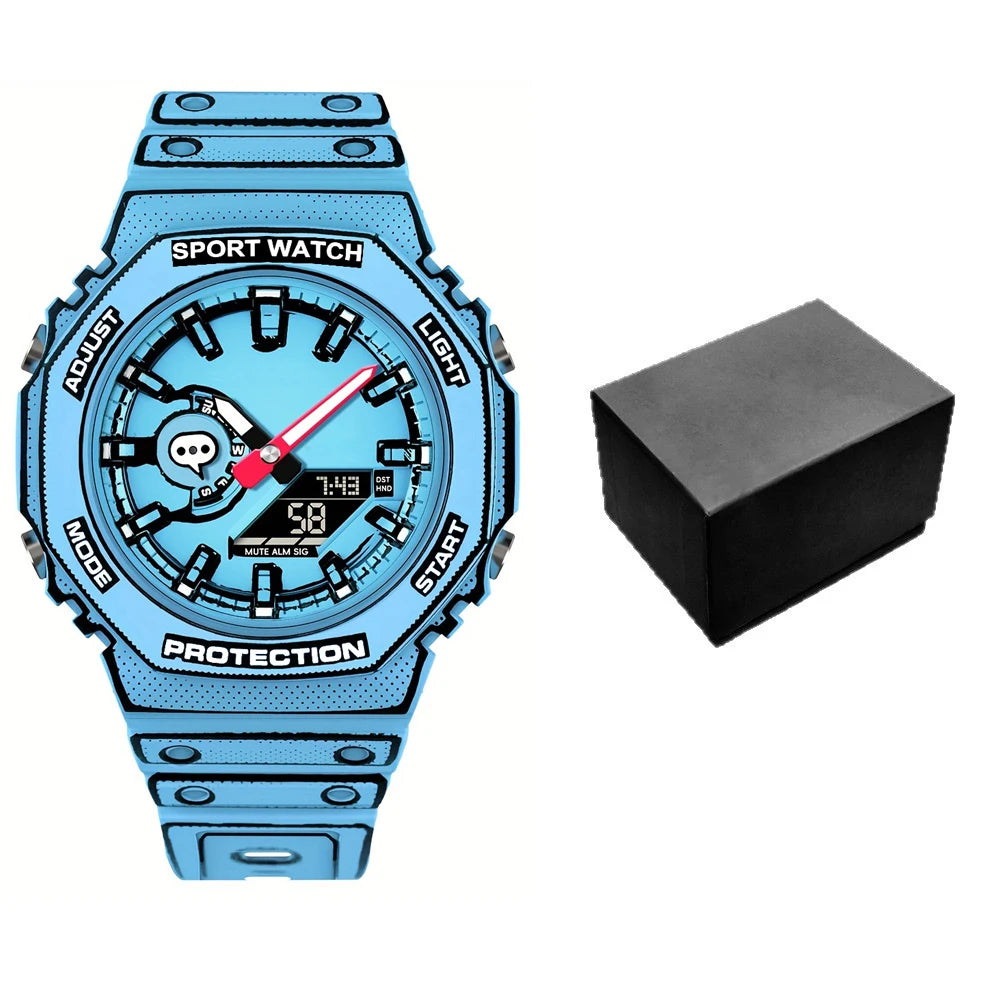 Sketch Style Outline Comic Book Digital Sport Watch