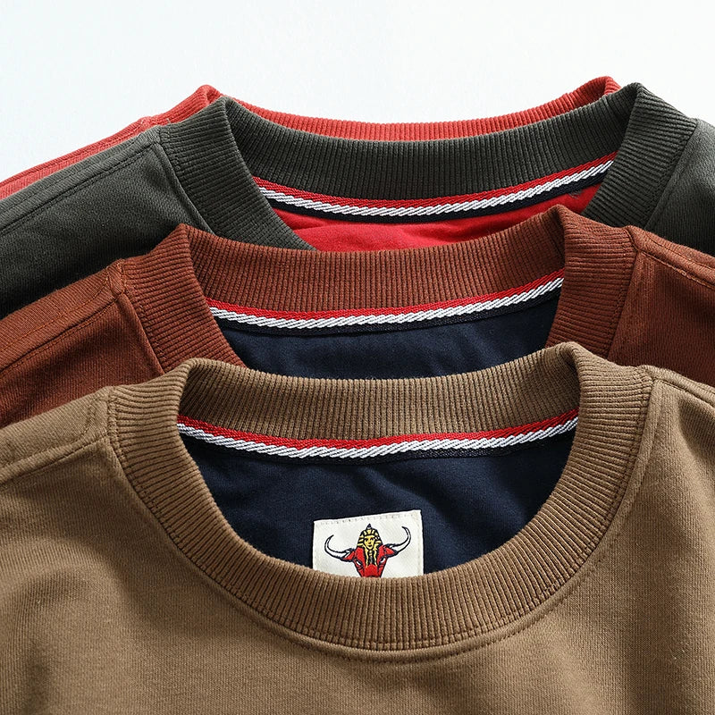 American Retro Long Sleeve O-neck Letter Printed Sweatshirts for Men