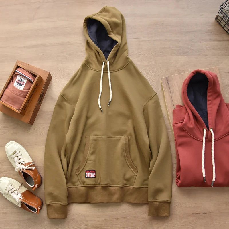 Vintage Solid Color Washed Heavyweight Hoodie