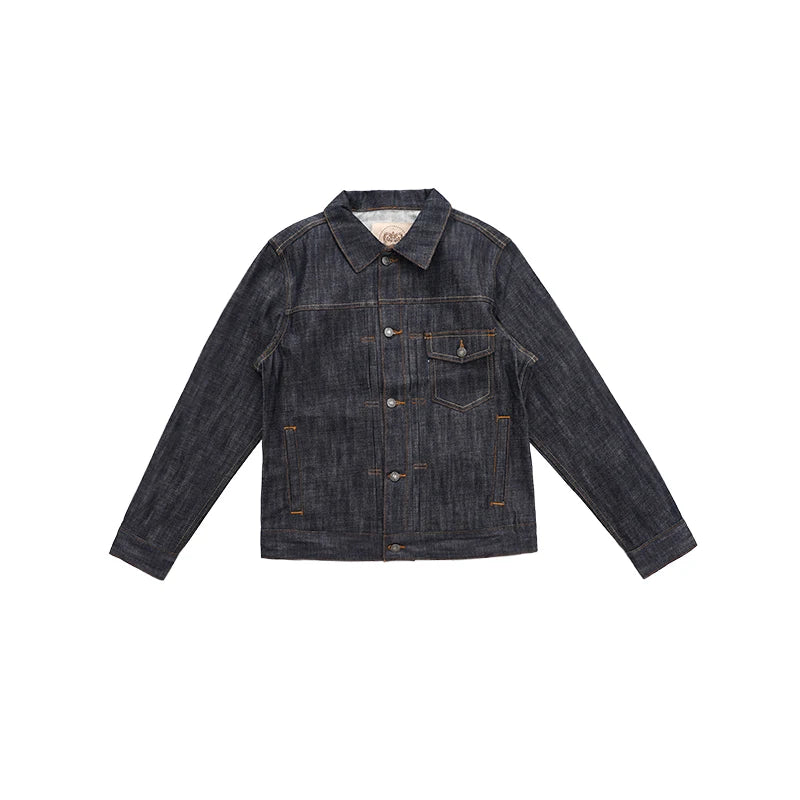 Raw Selvedge Denim Jacket - Japanese Vintage 100% Cotton Workwear Coat | Heavyweight Unwashed