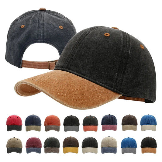 Vintage Washed Cotton Baseball Cap - Adjustable Snapback