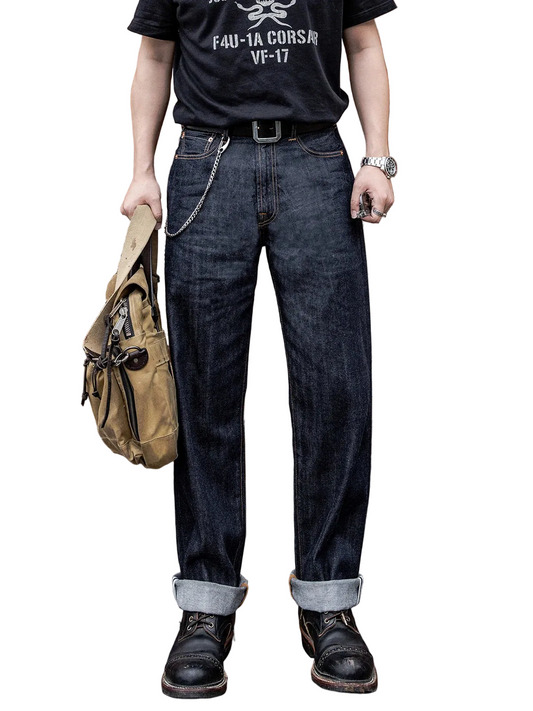 11.5oz Raw Selvedge Denim Jeans - Relaxed Straight Fit