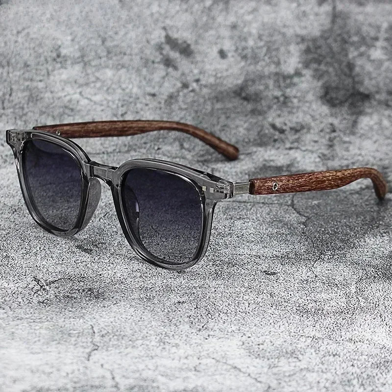 Retro Wood Grain Polarized UV Protection Eyewear for Cycling, Outdoor, and Street Photography