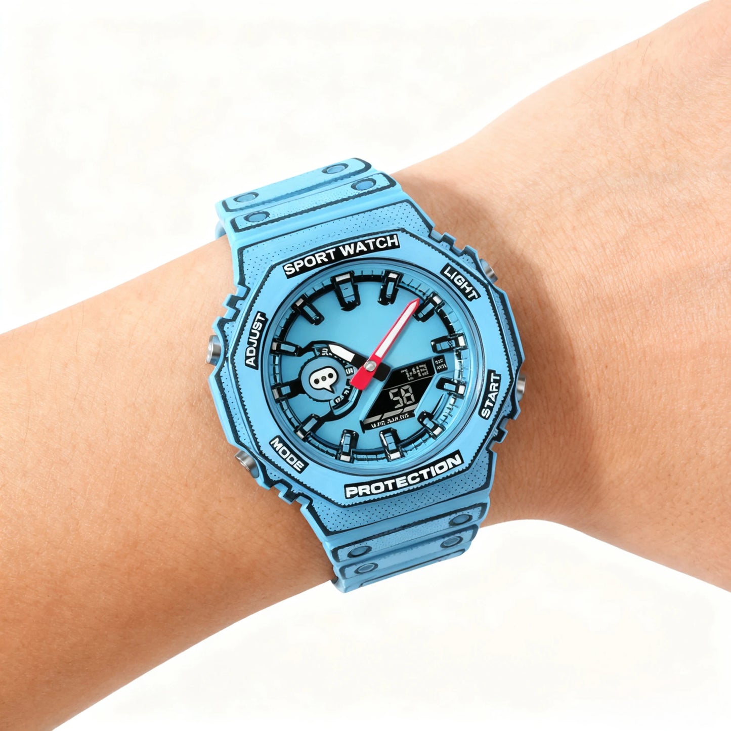 Sketch Style Outline Comic Book Digital Sport Watch