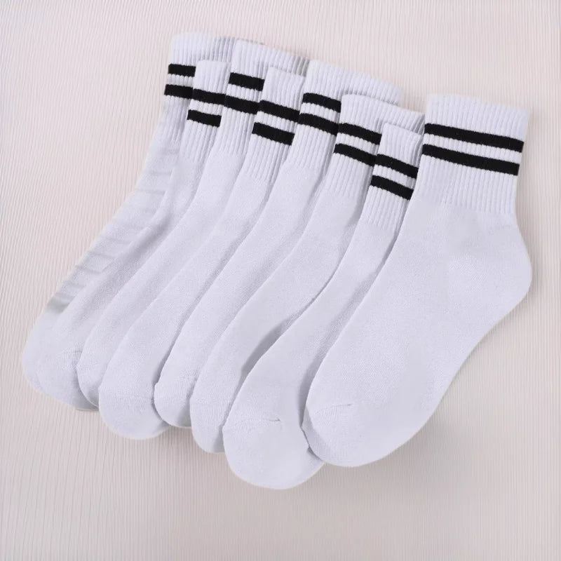 Men's Striped Breathable Sports Socks - Sweat Absorbing