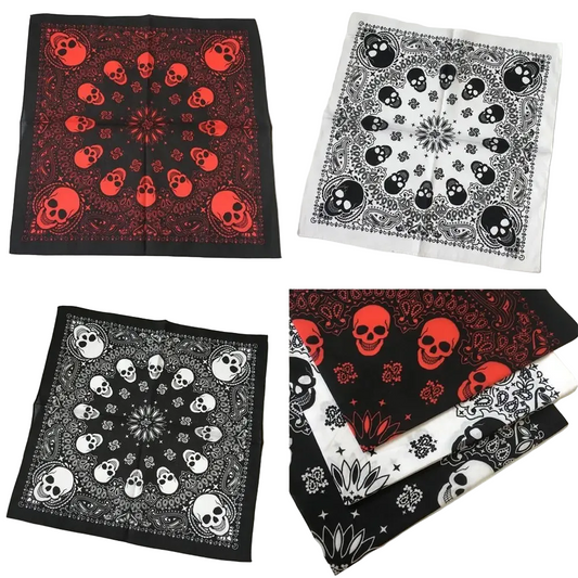 Skull Paisley Bandana – 100% Cotton
