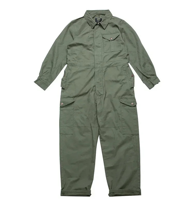Men's Multi Pocket Work Jumpsuit - Loose Fit