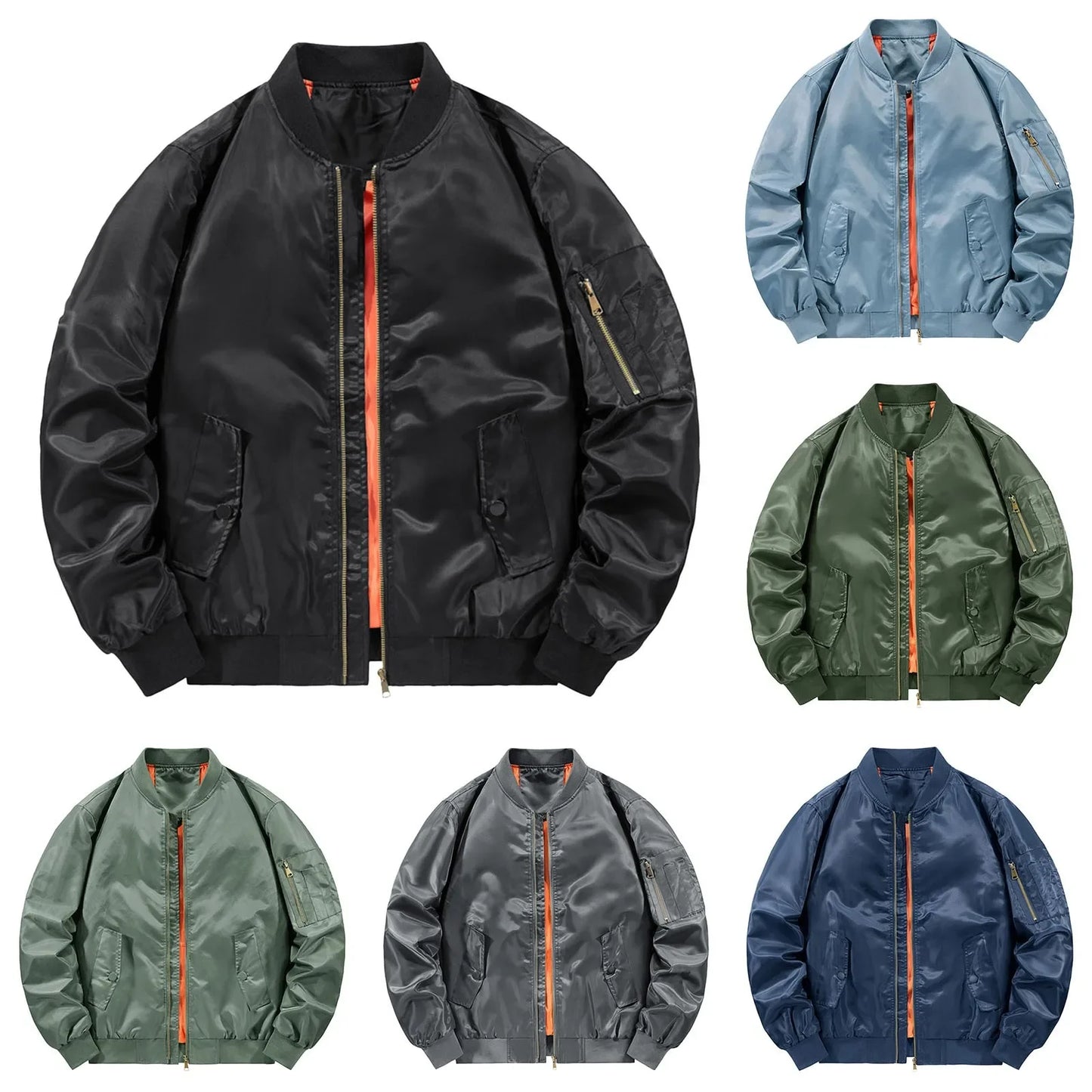 Men's Lightweight Military Style Bomber Jacket