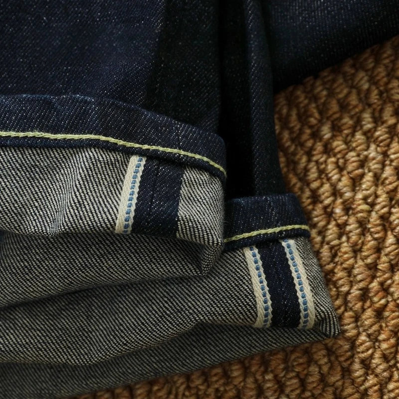 Original Color Raw Selvedge Denim Jeans - Straight Leg