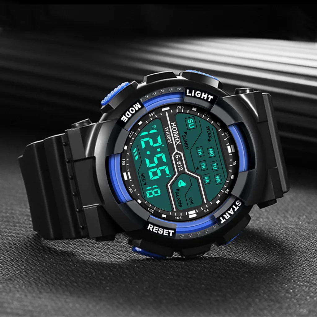 Men's Sport Watch - Multifunction Large LED Screen Electronic & Waterproof