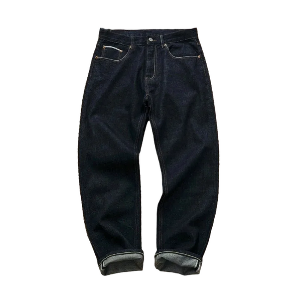 Original Color Raw Selvedge Denim Jeans - Straight Leg