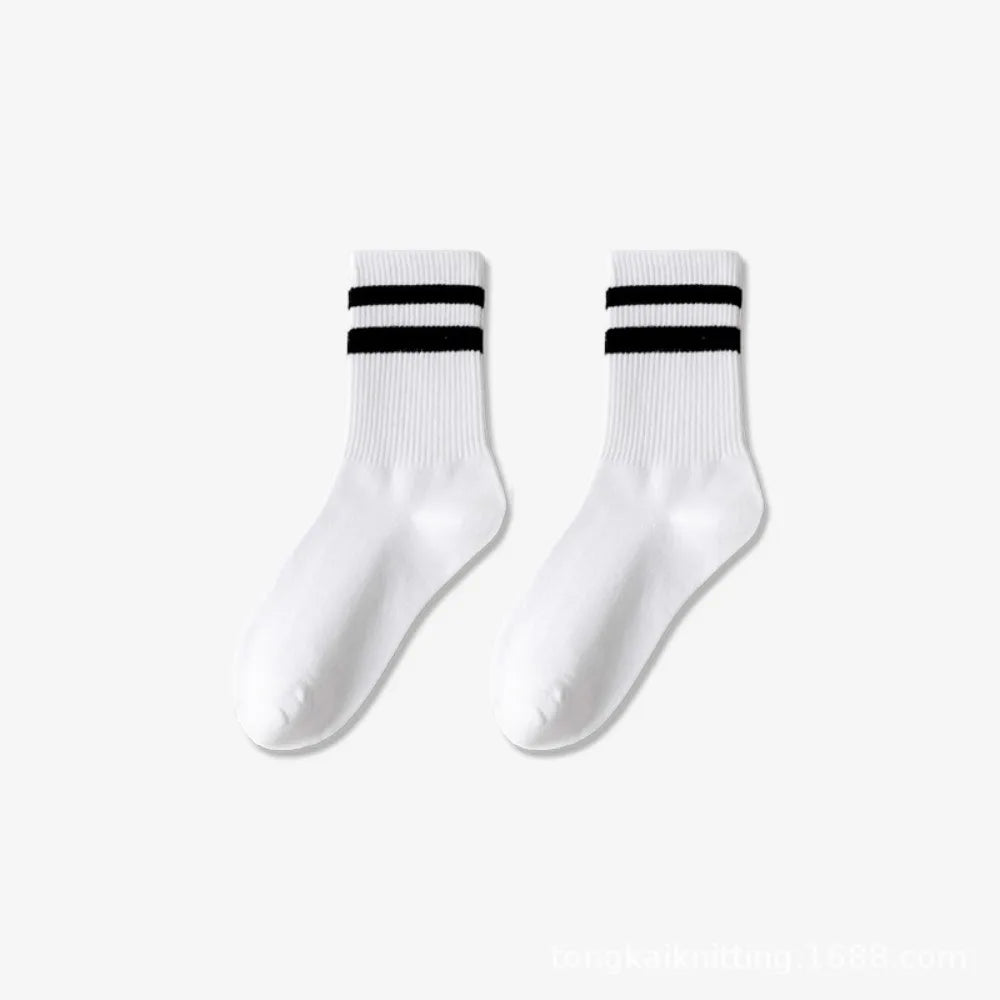 Men's Striped Breathable Sports Socks - Sweat Absorbing