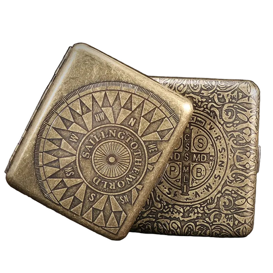 Vintage Metal Cigarette Case - 20 Cigarettes Holder