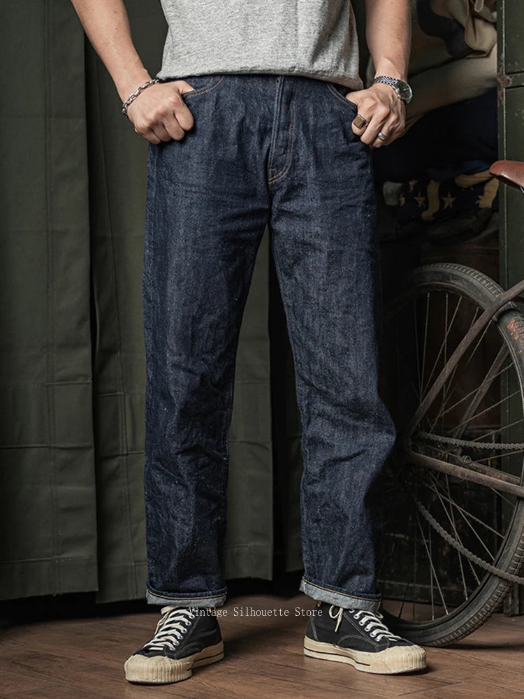 Raw Selvedge Denim Jeans - Straight Leg