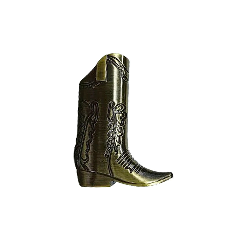 Retro Metal Western Cowboy Boot Lighter Case Decorative Cover For BIC Mini J5