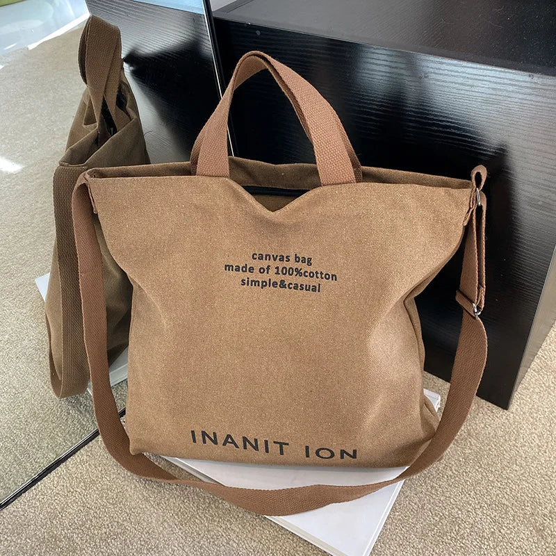 Unisex Japanese Canvas Thick Handbag Satchel