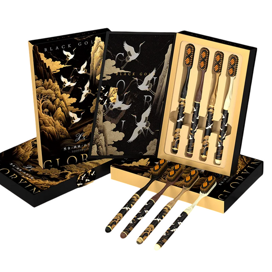 Black Gold Series Twin Peaks Convex Soft Hair Toothbrush Sets