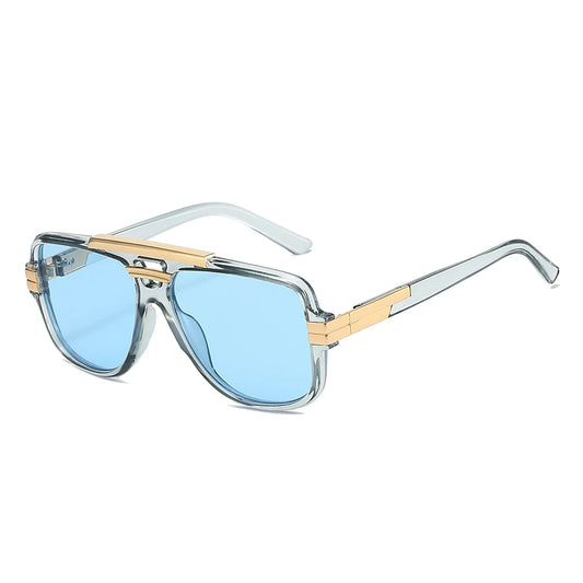 Double Bridge Pilot Shades - Oversized Anti-UV Sunglasses
