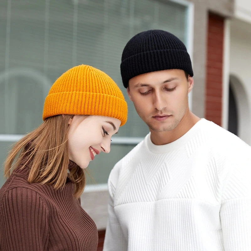 Knitted Wool Hat - Simple Warm Skully Beanie