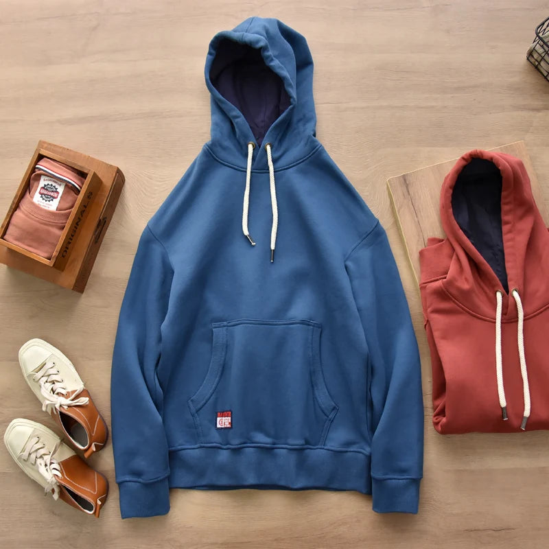 Vintage Solid Color Washed Heavyweight Hoodie