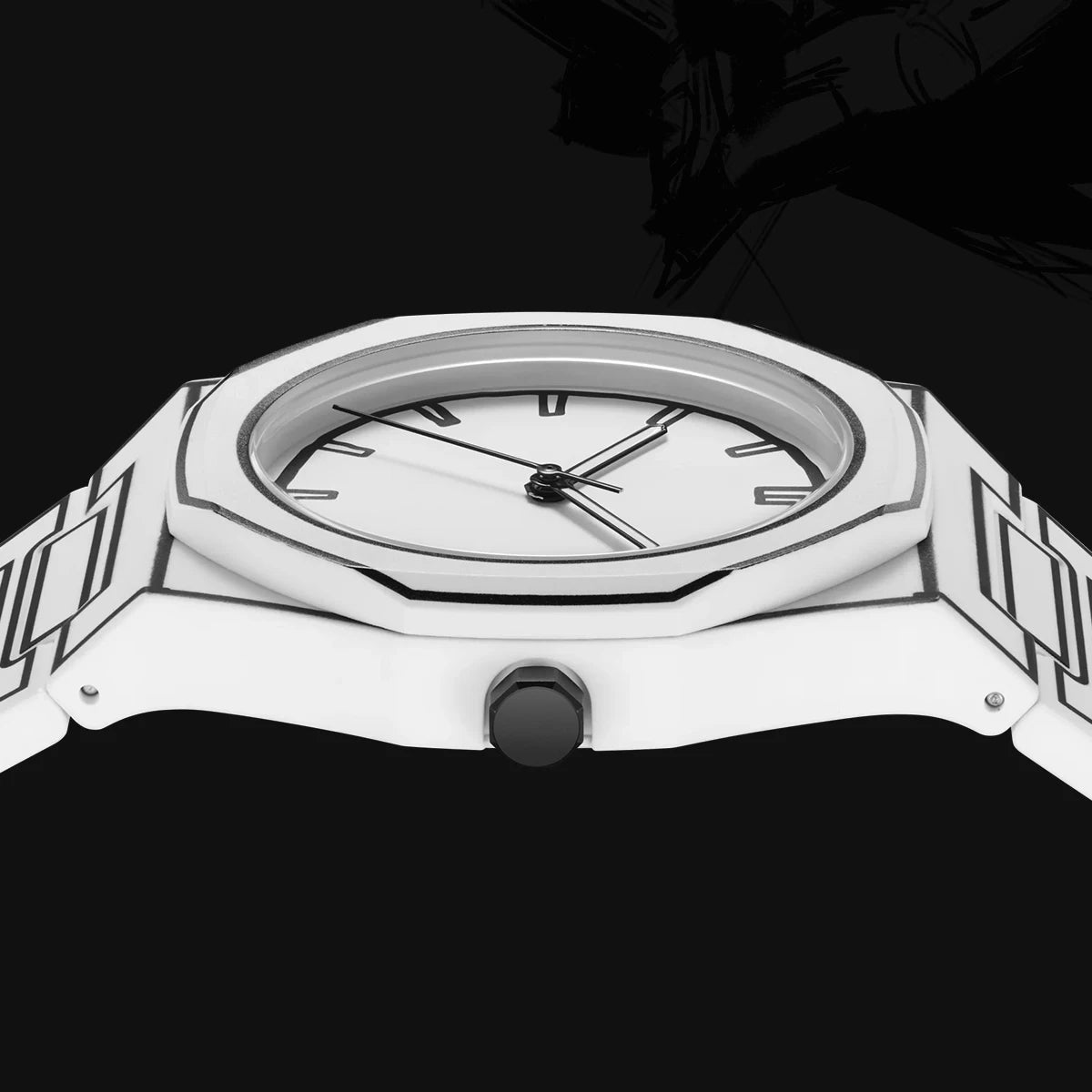 Sketch Design Comic Book Style Men's Quartz Watch - Waterproof