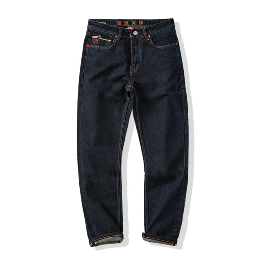 15oz Raw Heavyweight Selvedge Denim Jeans - Slim Fit Straight Leg