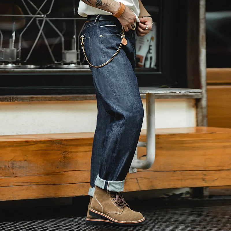 Vintage 13.5oz Heavyweight Selvedge Raw Denim Jeans for Men