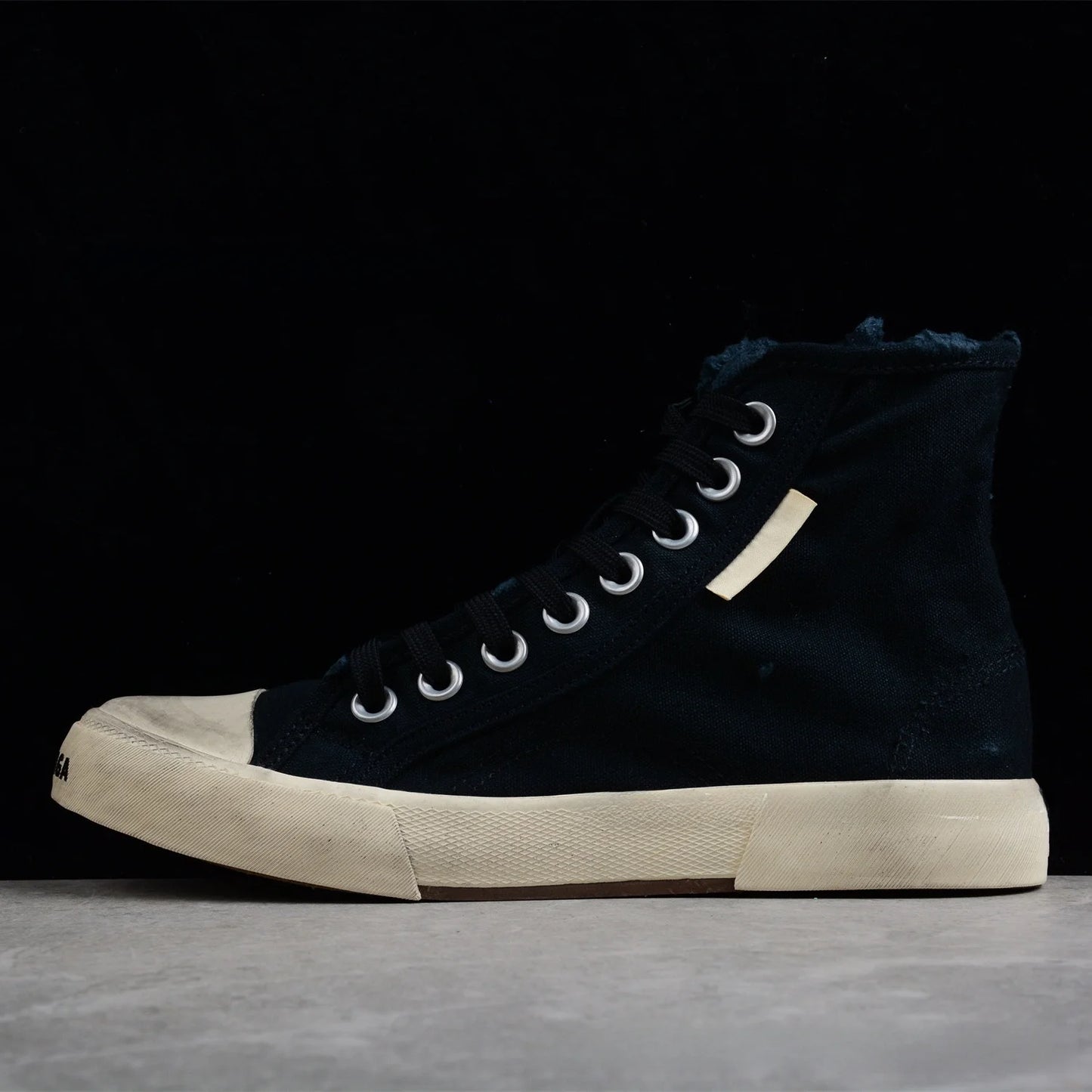 Distressed High-Top Canvas Sneakers