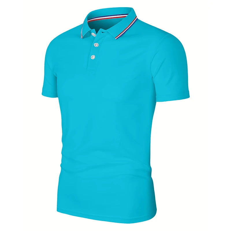 Casual Breathable Polo Shirt - Solid Color