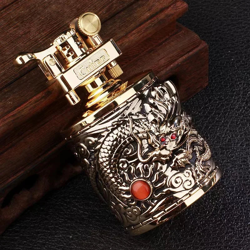 Candlestick Kerosene Lighter Windproof Retro Creative Grinding Wheel Lighter Men's Gift Table Decoration Cigar Accessories