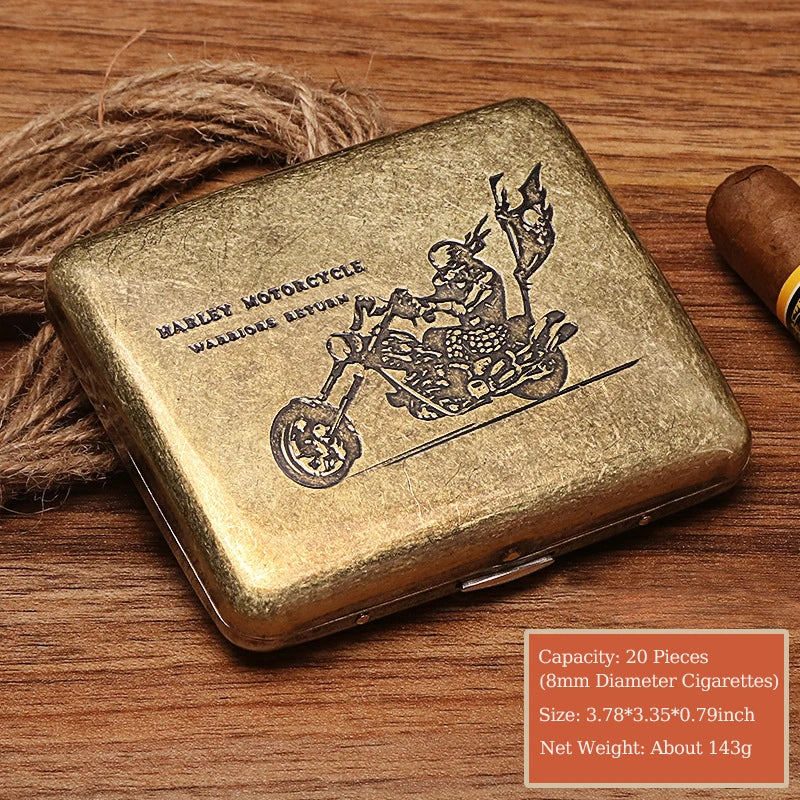 Vintage Metal Cigarette Case - 20 Cigarettes Holder
