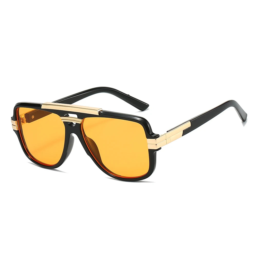 Double Bridge Pilot Shades - Oversized Anti-UV Sunglasses