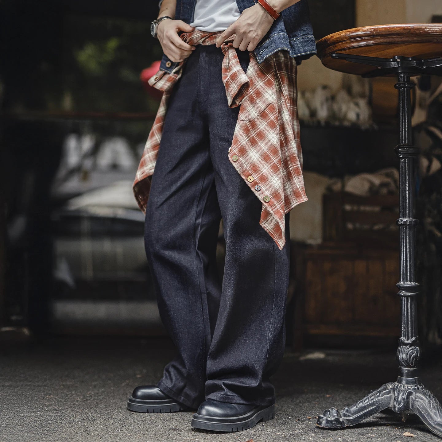 15.6oz Wide Leg Raw Selvedge Denim Jeans