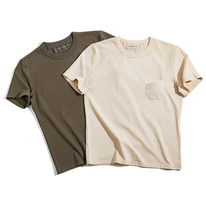 Heavyweight Pocket T Shirt - 100% Cotton Oversize Tee