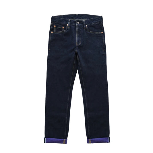 Men's Purple Jeans - Denim Double-Sided Dyeing Selvedge Slim Fit Straight Leg 12.5 oz