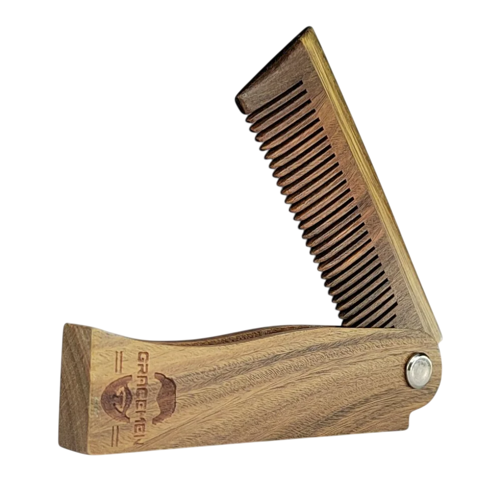 Dark Sandalwood Folding Beard Comb