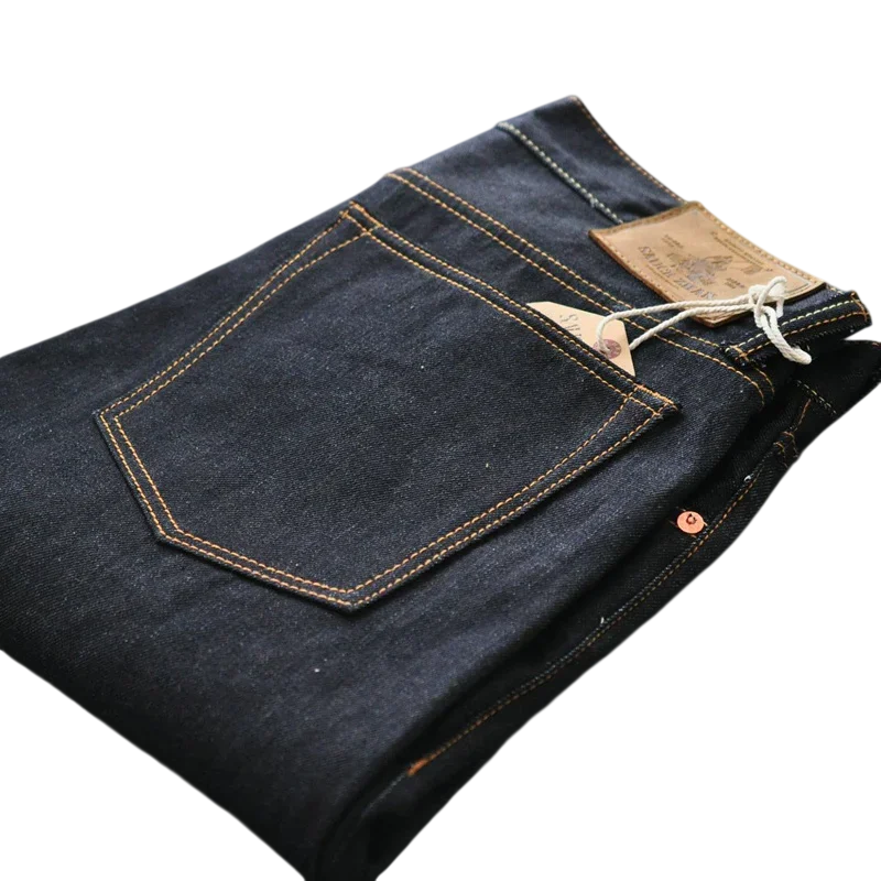 Men's Sanforized Selvedge Denim Jeans in Indigo and Black