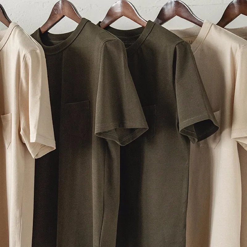 Heavyweight Pocket T Shirt - 100% Cotton Oversize Tee
