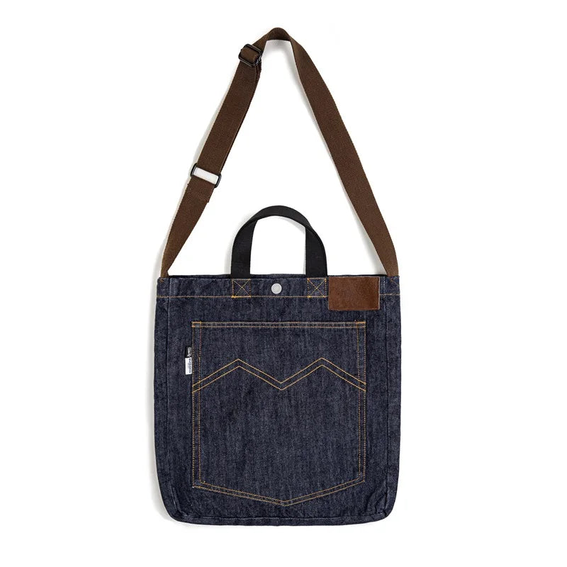 Retro 14oz Denim Bags Single Shoulder Crossbody Tote Bag