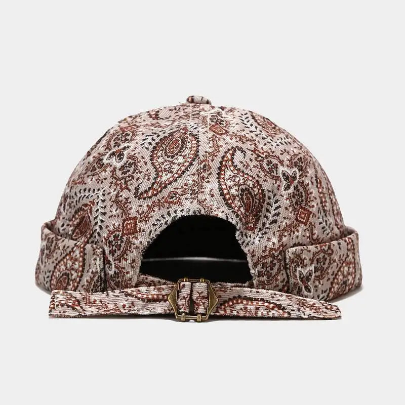 Cotton Paisley Brimless Docker Caps