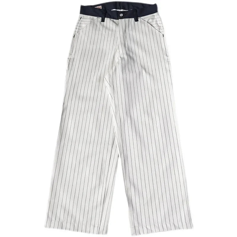 Striped Wabash Mechanic Work Pants - High Waist