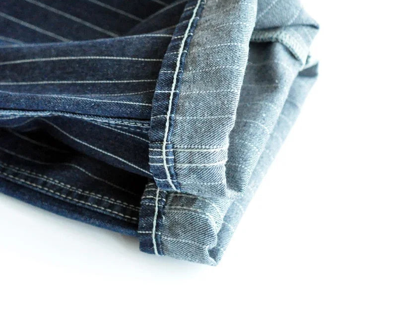 Striped Wabash Jeans for Men - Vintage Denim Work Pants - American Railroad Style