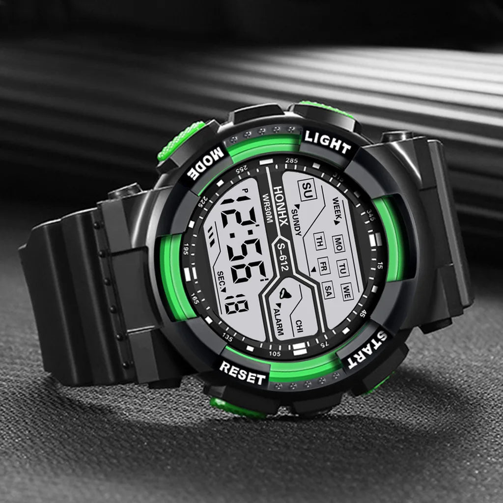 Men's Sport Watch - Multifunction Large LED Screen Electronic & Waterproof