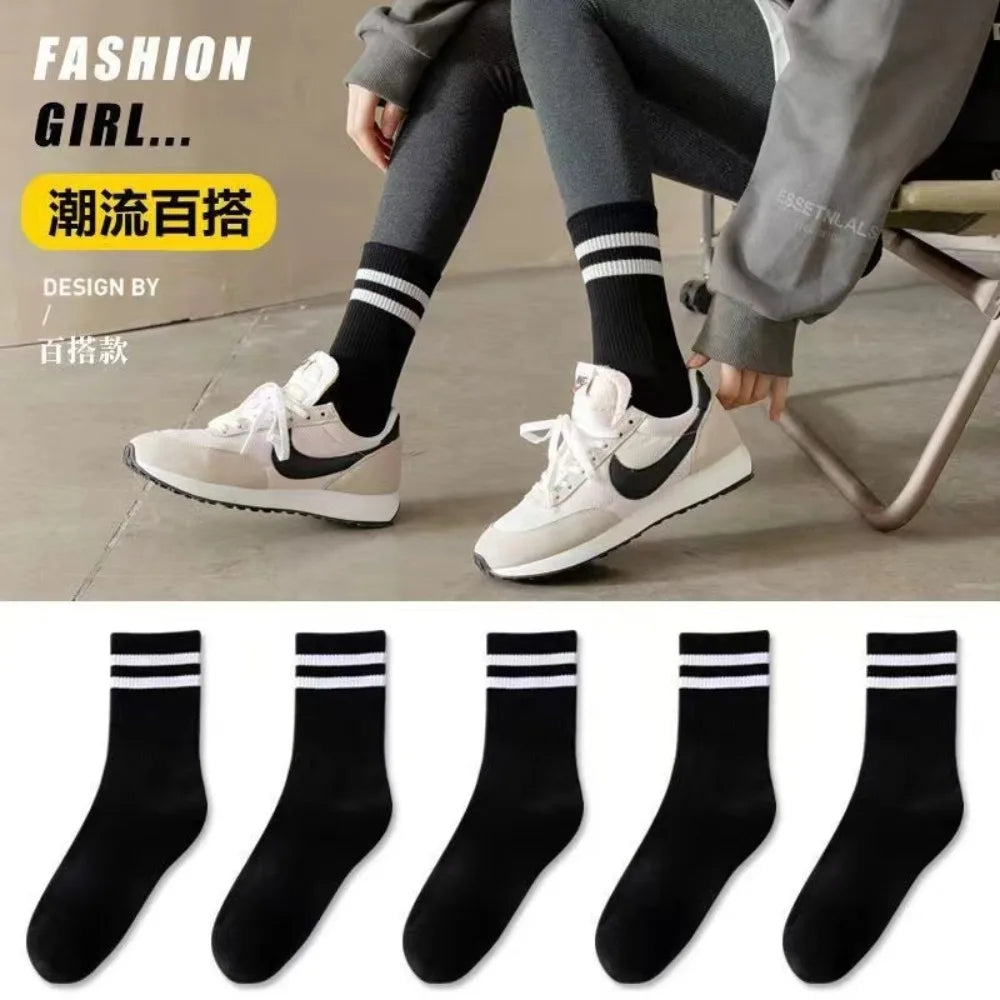 Men's Striped Breathable Sports Socks - Sweat Absorbing