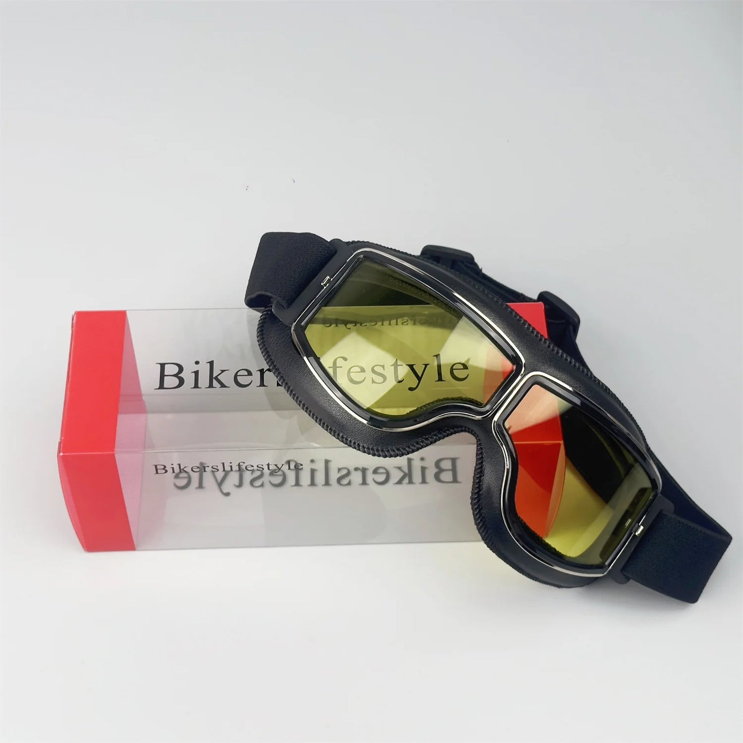 Windproof Retro Motorcycle Glasses - Universal Leather Sunglasses