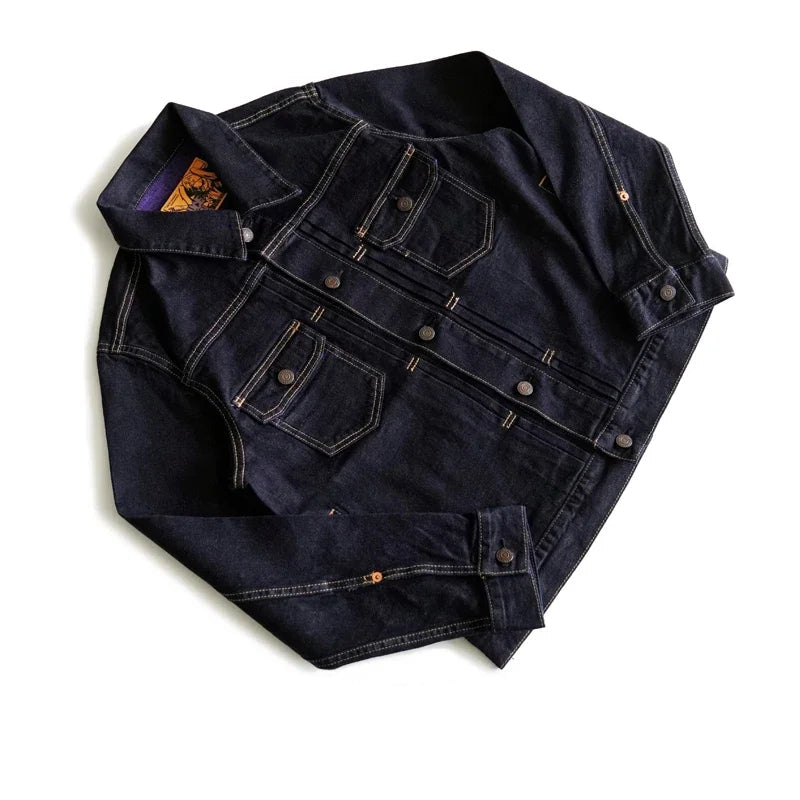 Men's 12.5 Oz Selvedge Denim Jacket - Purple Double-Sided