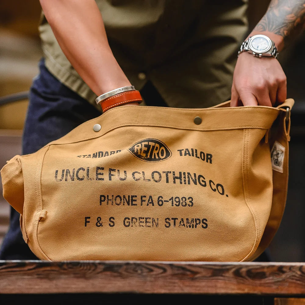 Printed Canvas Crossbody Computer Messenger Bag
