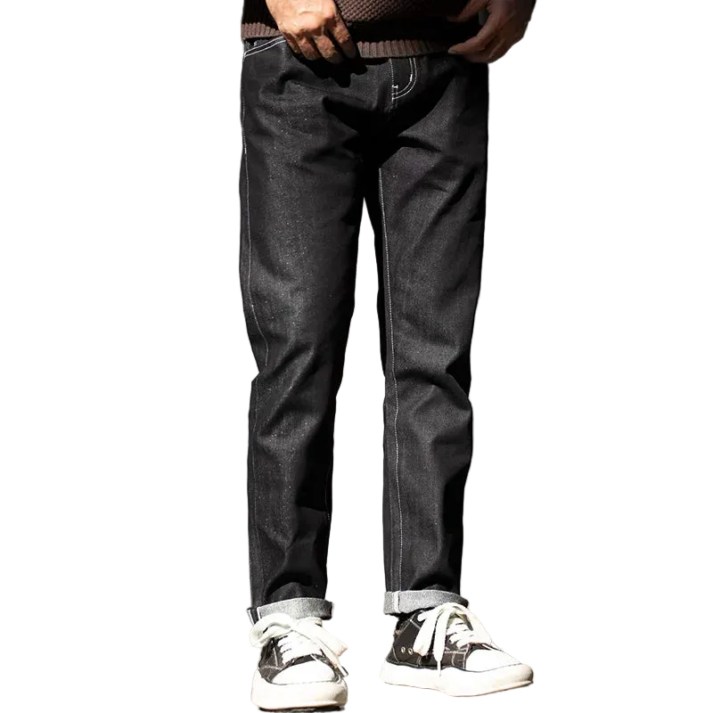 Silver Denim Vintage Jeans for Men Selvedge Raw Denim 13 Oz Straight Fit Pants