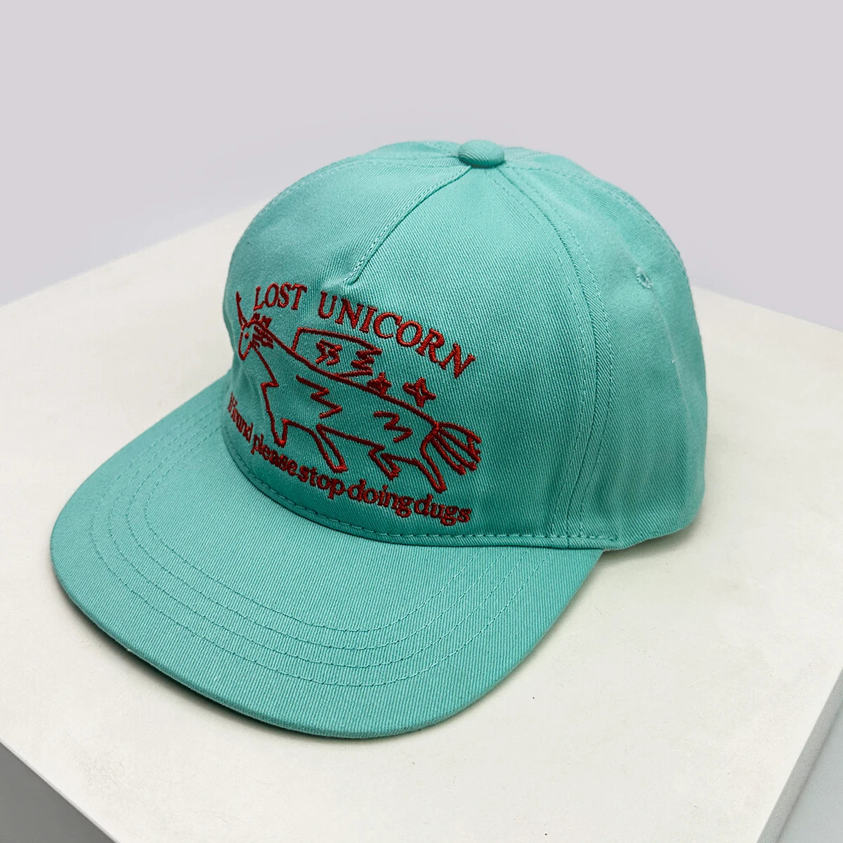 Unisex Unicorn Letters Embroidered Baseball Cap With Flat Brim