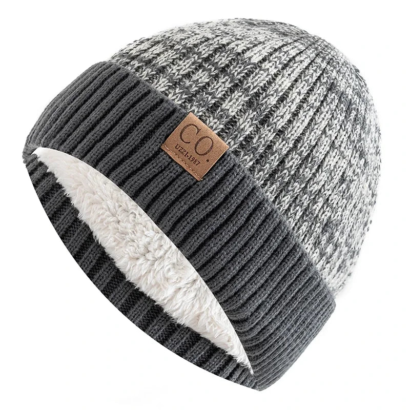 Two-Tone Winter Hats - Fur Lined Beanies